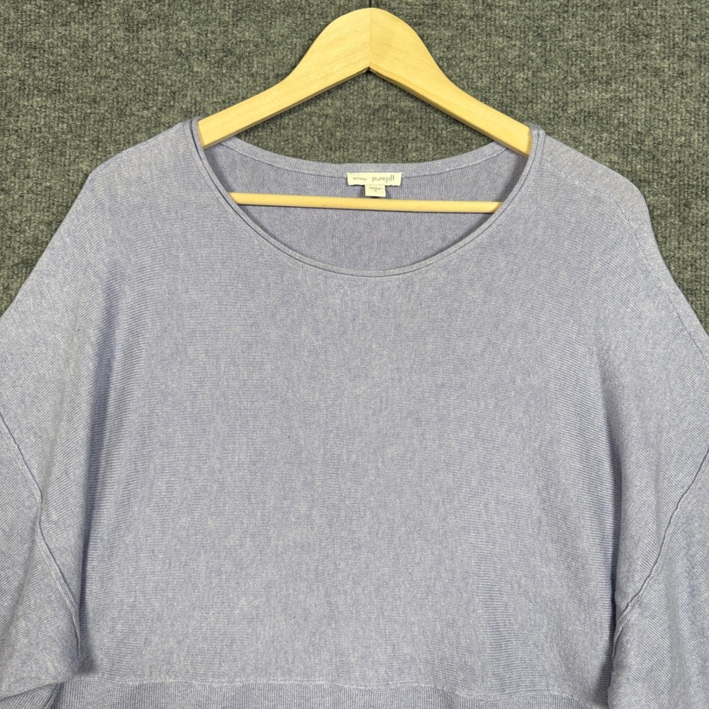 Purejill Size Small Sweater Top Purple‎ Cotton Cashmere Kimono Sleeves Lagenlook - Picture 3 of 9